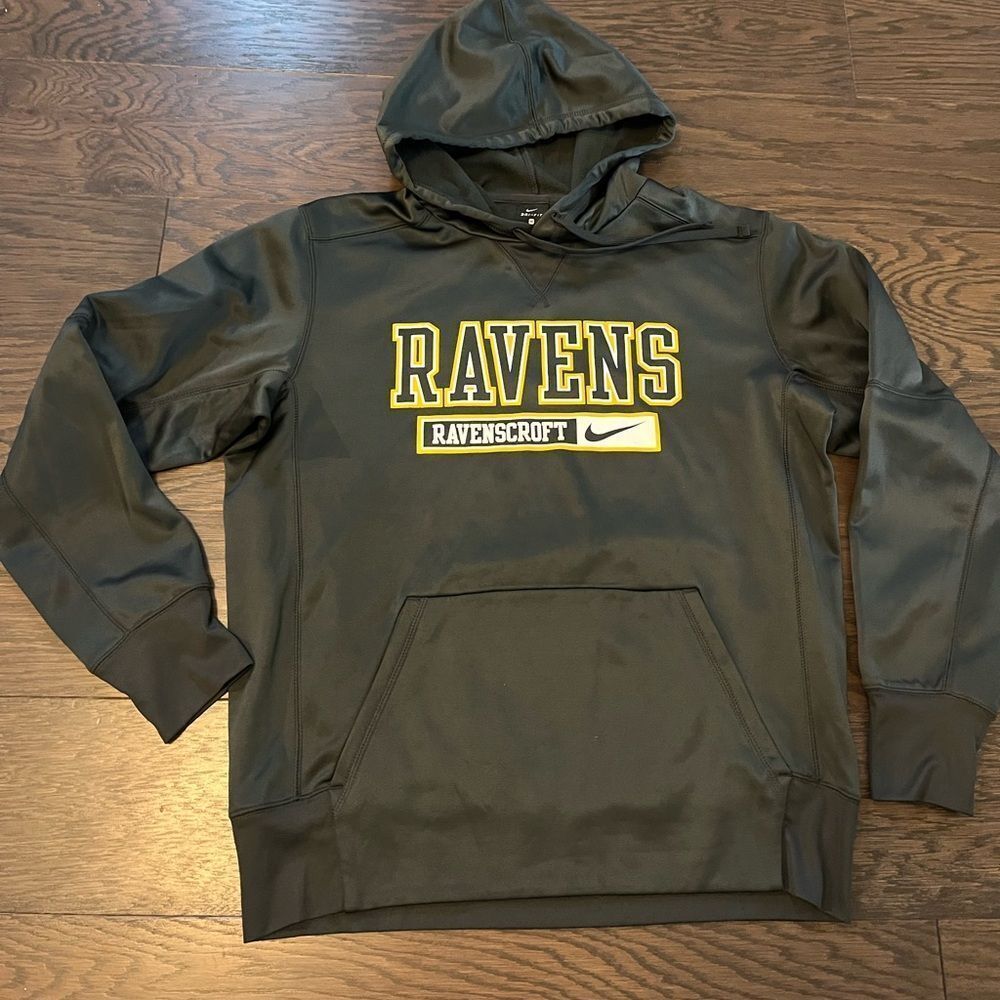 Nike Dri Fit Hooded Hoodie sweatshirt Jacket M Ravenscroft Ravens High School